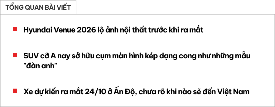 Nội thất Hyundai Venue 2026