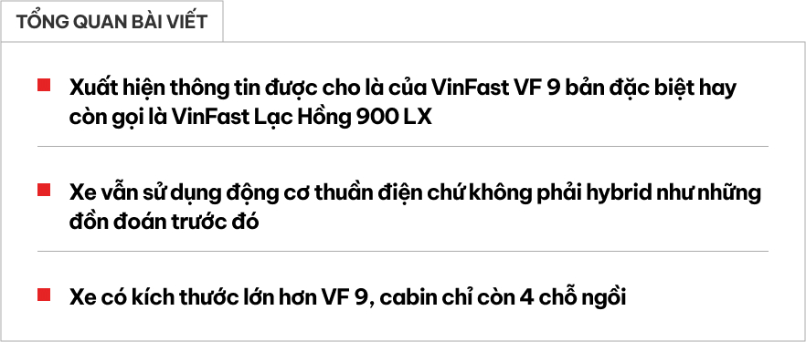 Phiếu đăng kiểm mẫu limousine trên nền tảng VinFast VF 9