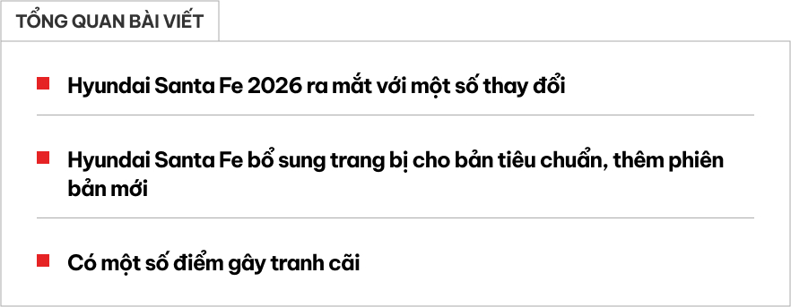 Thiết kế ngoại thất Hyundai Santa Fe 2026