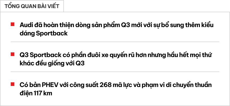 Audi Q3 Sportback 2026 ngoại thất thể thao