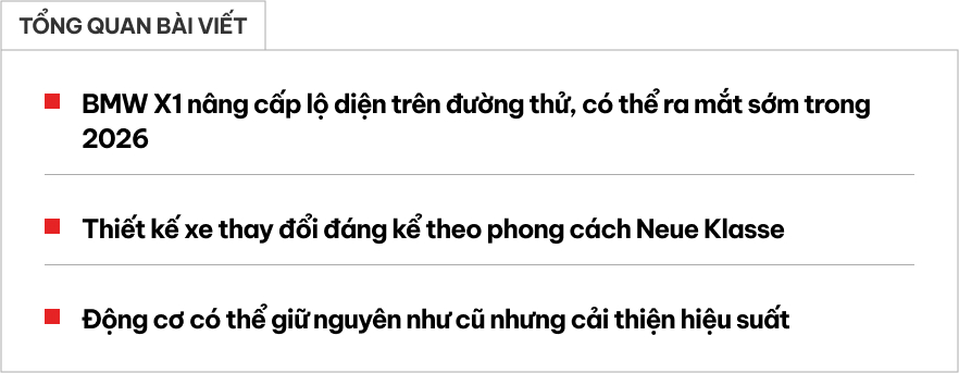 BMW X1 2026 chạy thử trên đường