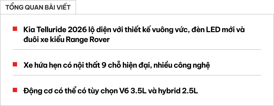 Kia Telluride 2026 đang trong giai đoạn thử nghiệm