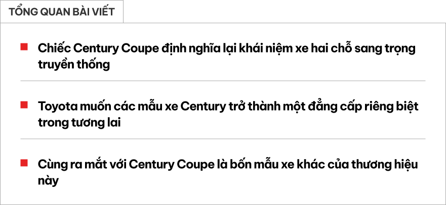 Toyota Century Coupe với thiết kế độc đáo