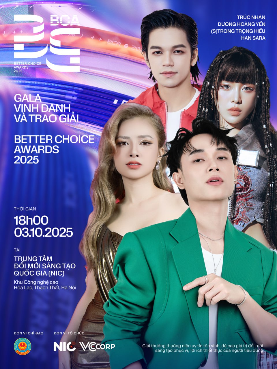 Ca sĩ nổi tiếng góp mặt tại Gala Better Choice Awards 2025