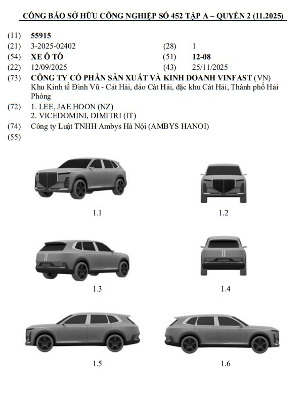 Mẫu xe SUV dáng vuông với lưới tản nhiệt lớn Mẫu SUV mới của VinFast