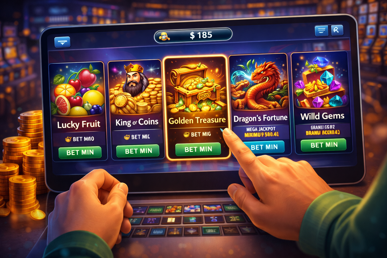 Chọn game slot Jackpot vàng